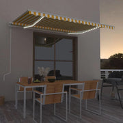 Tenda Automatica con Sensore Vento LED 450x350 cm Gialla Bianca 3069013