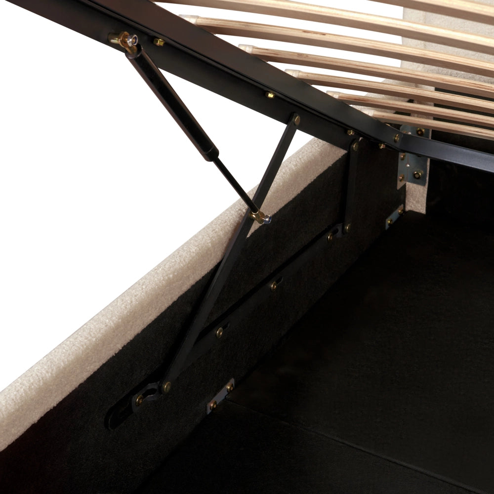 Letto Ottomano Tortora Beige 160x200 cm Struttura imbottita con Testiera