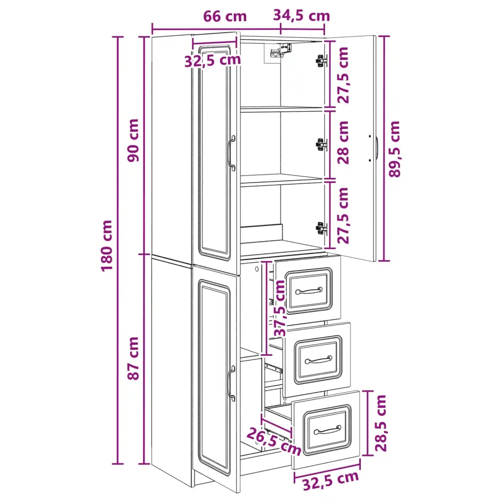 Set di armadi 2 pz Sonoma grigio Legno ingegnerizzato 3416985