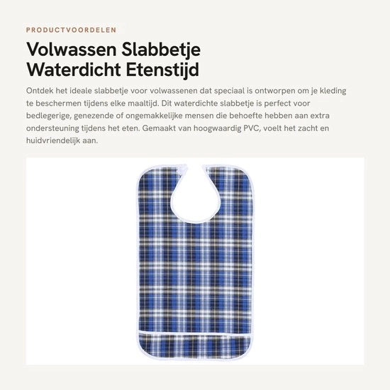 Slabbetto impermeabile per adulti - Slabbetto per protezione della veste - Slabbetto con maniche - Slabbetto morbido e idoneo per la pelle - Slabbetto di alta qualità in PVC - Paletta per tavola