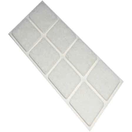 FELTRINI RETTANGOLARI  25x35 mm - Bianco - Blister 6 pezzi