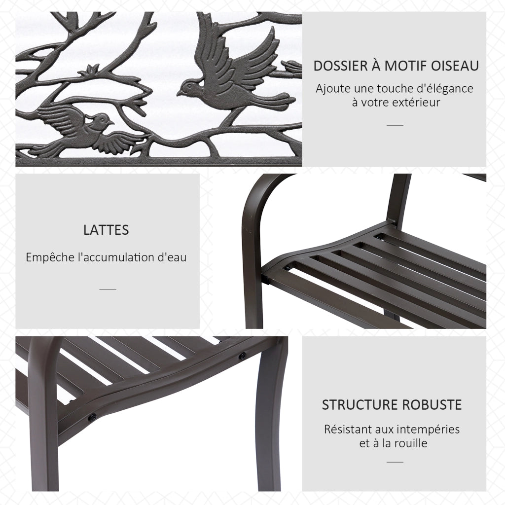 Banc de Jardin 3 Posti ¨C Minimal ¨C Marrone 127x60x85 cm