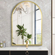 Specchio a forma di arco - stile moderno - unico pezzo - alluminio - 40 x 30 cm