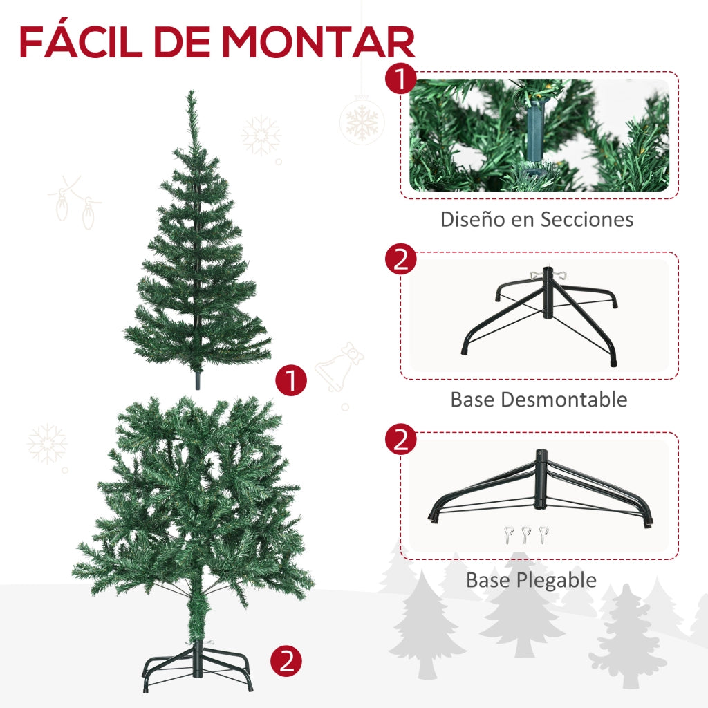 Albero di Natale Artificiale 150 cm ¨C Minimal ¨C Verde con decorazioni