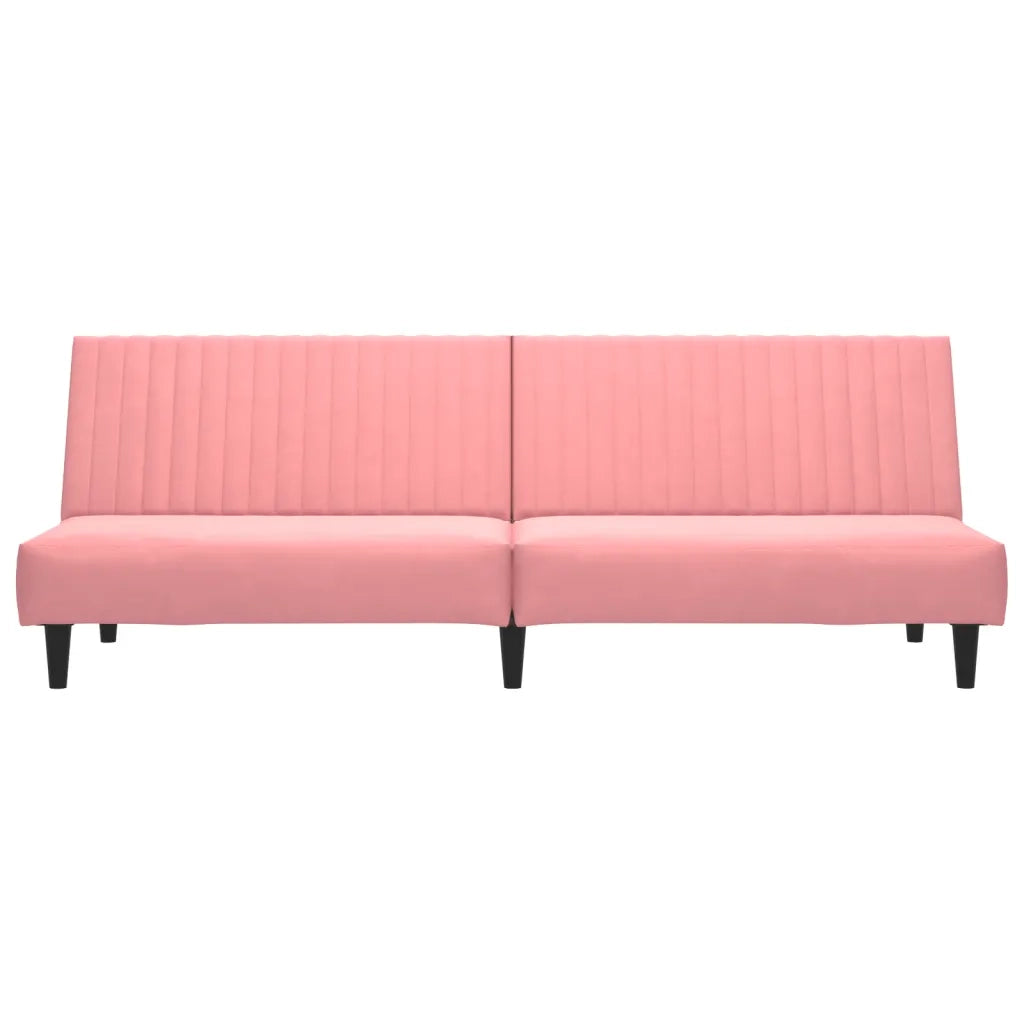 Divano Letto a 2 Posti Rosa in Velluto 375930
