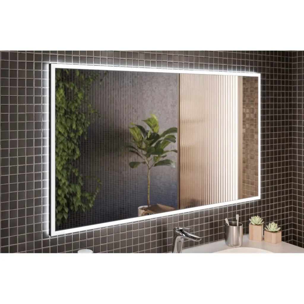 Specchio da bagno rettangolare grafite 123x68 cm design