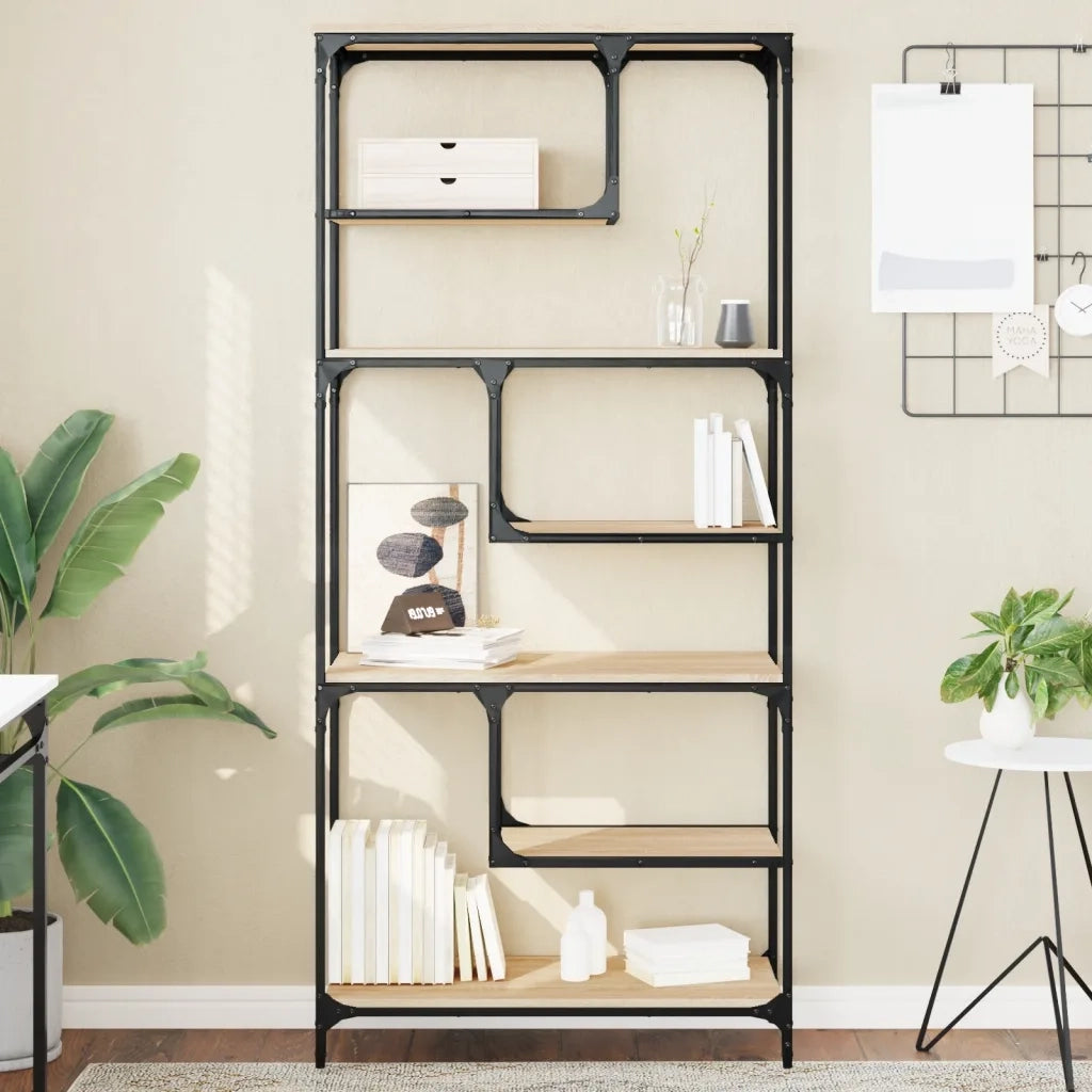 Libreria Rovere Sonoma 81x36x176 cm in Legno Multistrato 836224