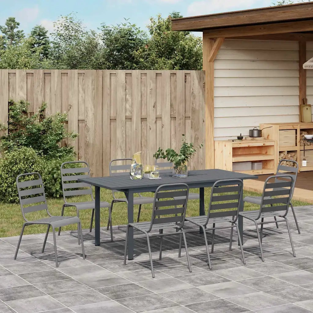 Set da Pranzo per Giardino 9 pcs Antracite