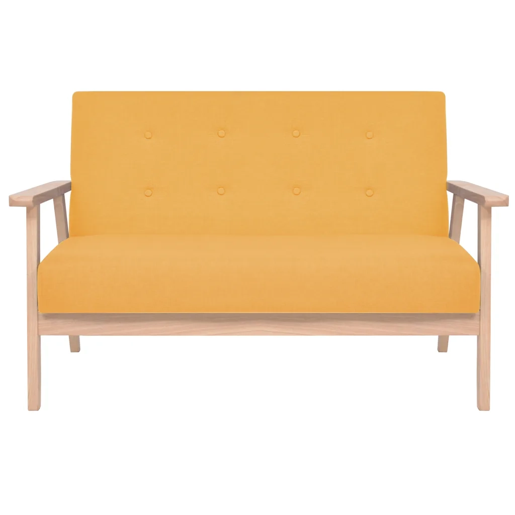 Set di Divani 3 pz in Tessuto Giallo 274919