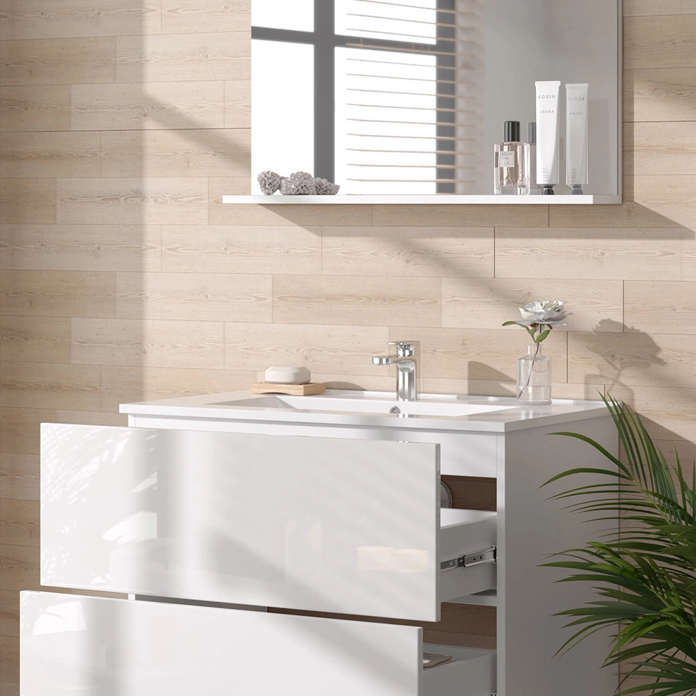 Vicco Set di mobili da bagno Bianco lucido 3 parti