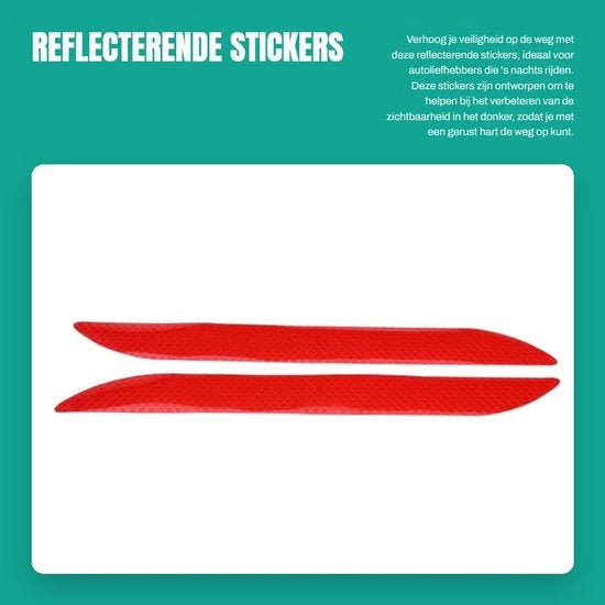Etichette riflettenti - 2 pezzi - Avvertimento di sicurezza - Materiale PET resistente - Impermeabile all'acqua - Metodo di riflessione prismatica - Etichette di sicurezza