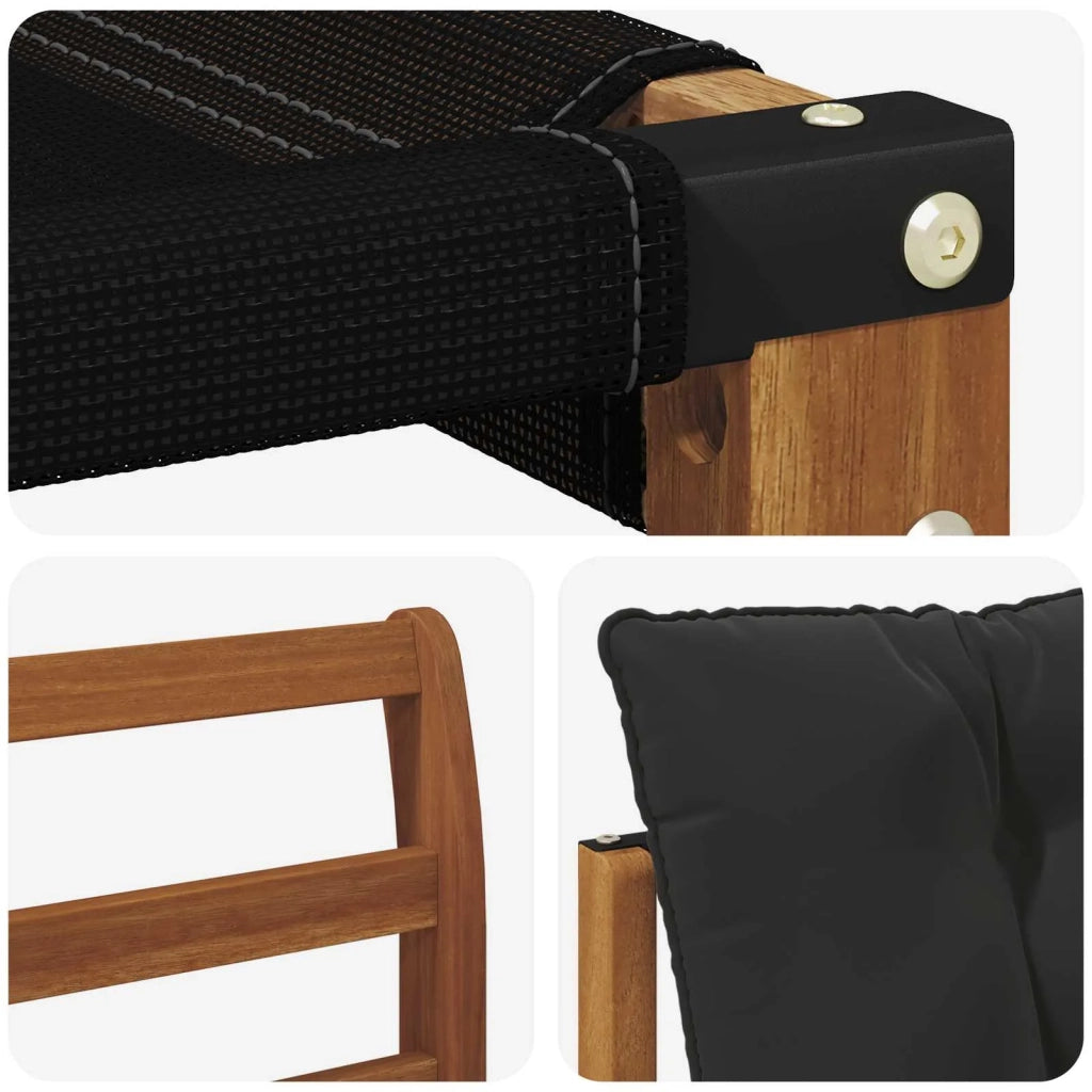 Set di divani da esterno con cuscino 7 pcs Naturale e Nero 3369555