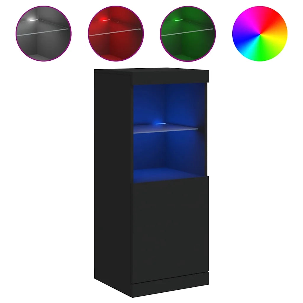 Credenza con Luci -Buffet-Armadio da cucina Nera 41x37x100 cm 685070