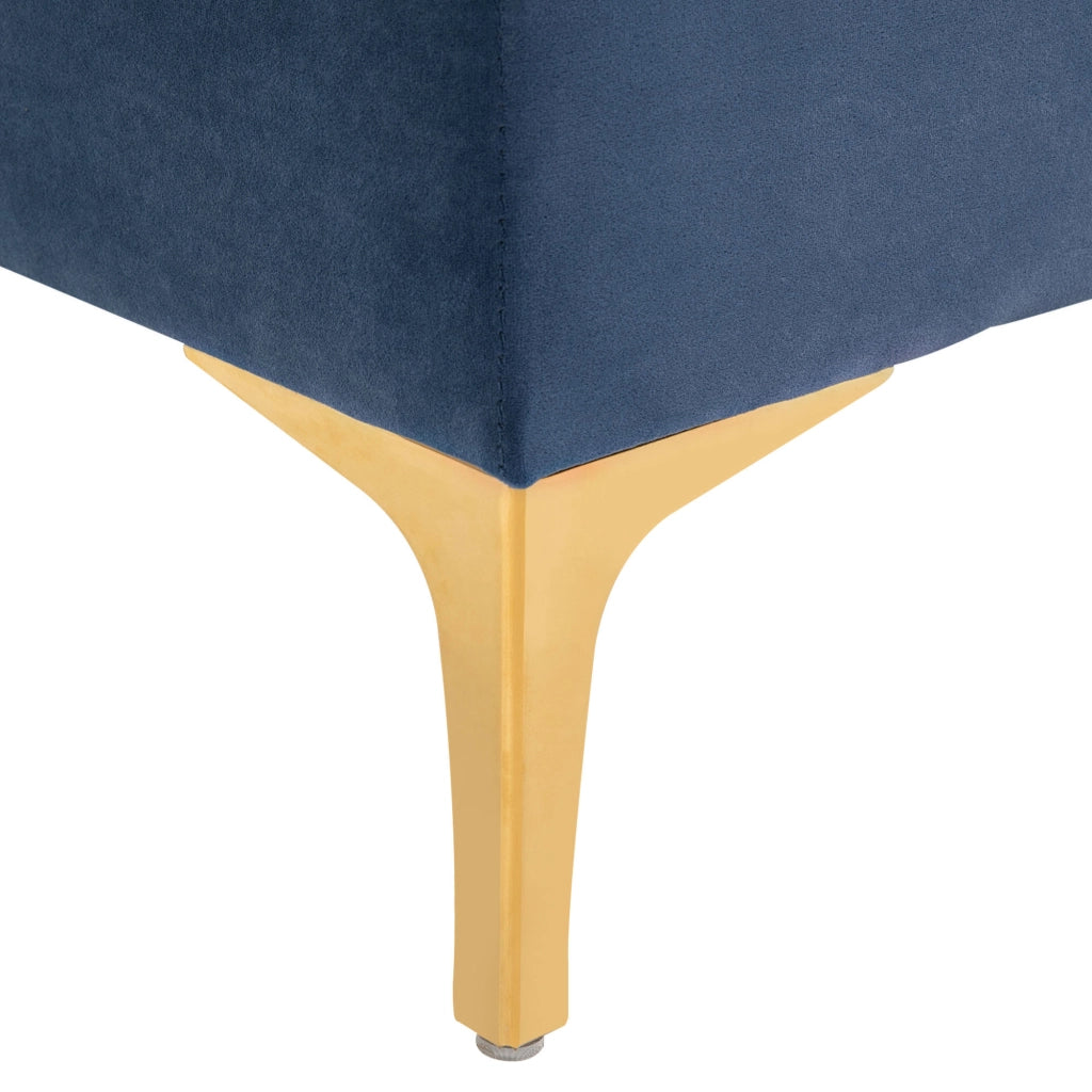 Letto contenitore imbottito in velluto blu ¨C Minimal ¨C 90x200 cm