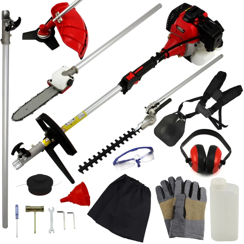 Decespugliatore a benzina a lunga portata 5 in 1 Multi-uso 52cc 1.6KW con Attrezzatura di sicurezza