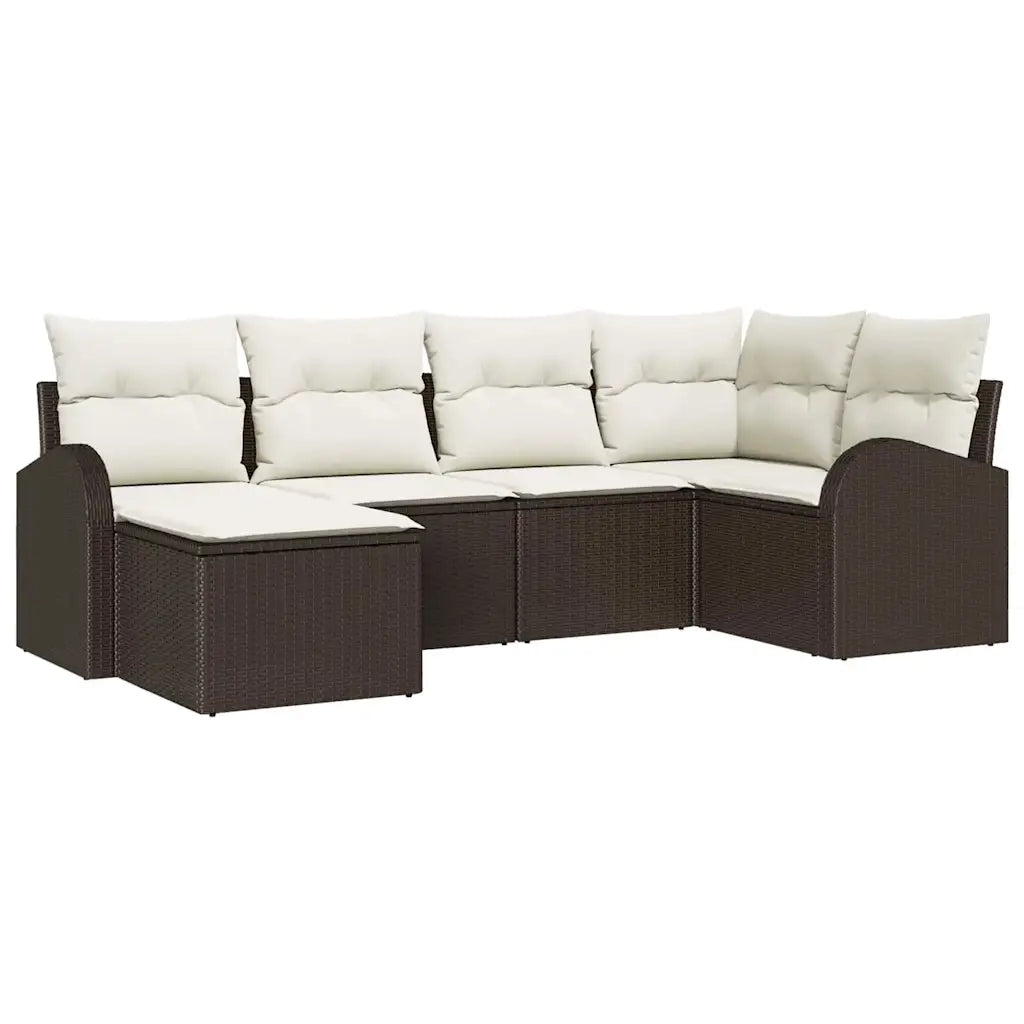 Set Divano da Giardino Marrone polyrattan