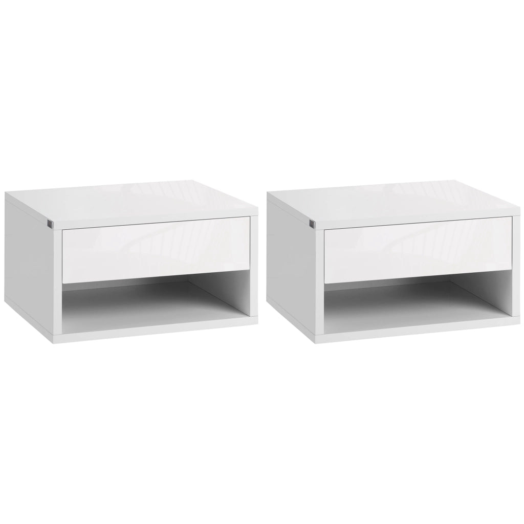 Comodino ¨C Minimal ¨C bianco 37x32x21 cm