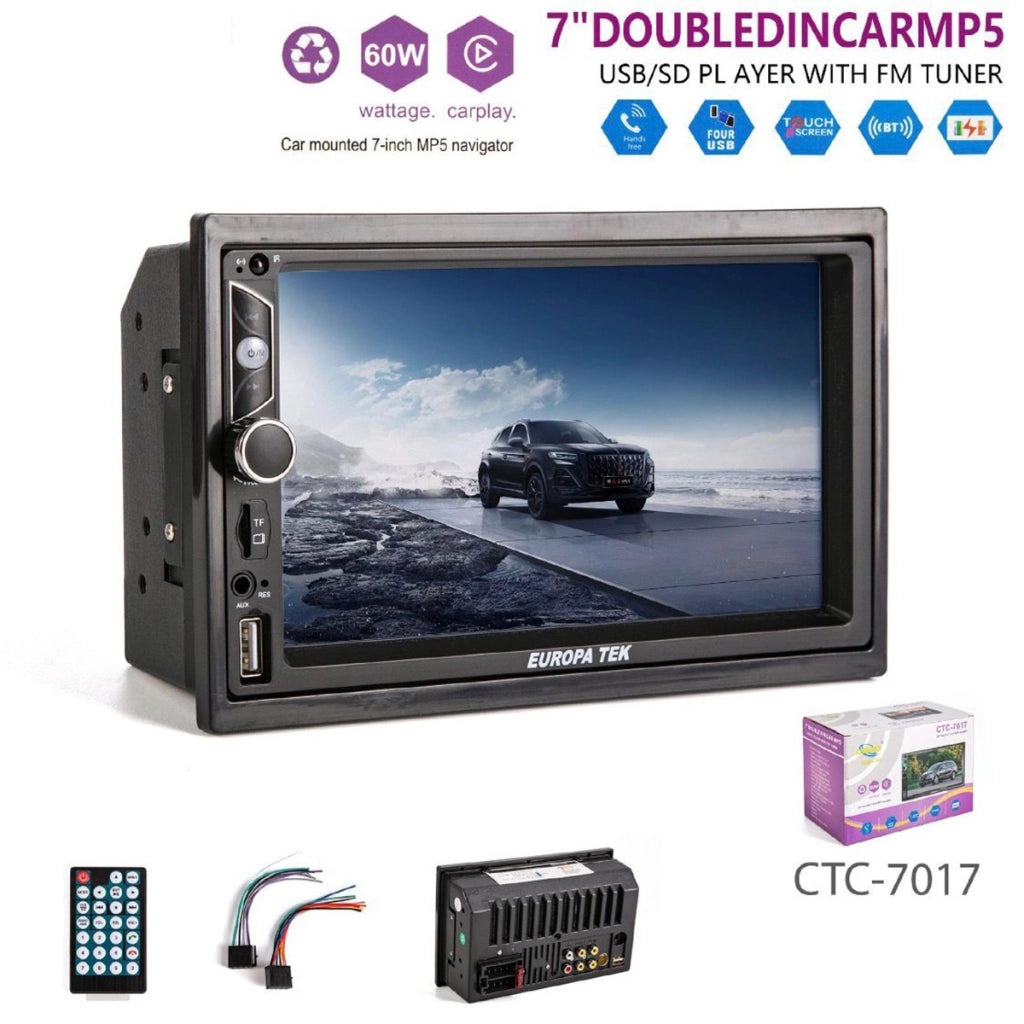 AUTORADIO 2 DIN 7" AUTO BLUETOOTH AUDO RADIOUSB SD MP5 TOUCH SCREEN 60W CTC 7017
