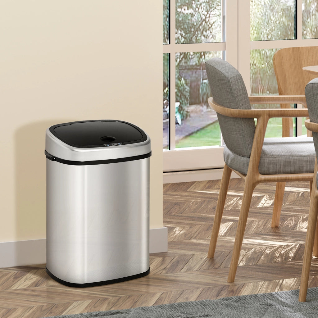 Bidone con Coperchio a Sensore Infrarossi ¨C Minimal ¨C Acciaio ABS 40.9x28.9x68cm