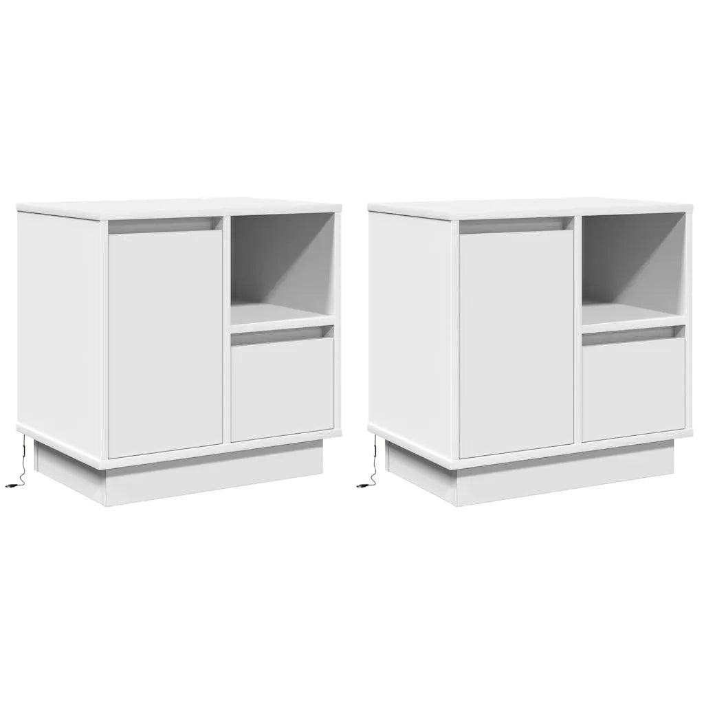 Armadio da Notte con cassetto 2 pcs Bianco 50 x 34,5 x 50 cm. 869579