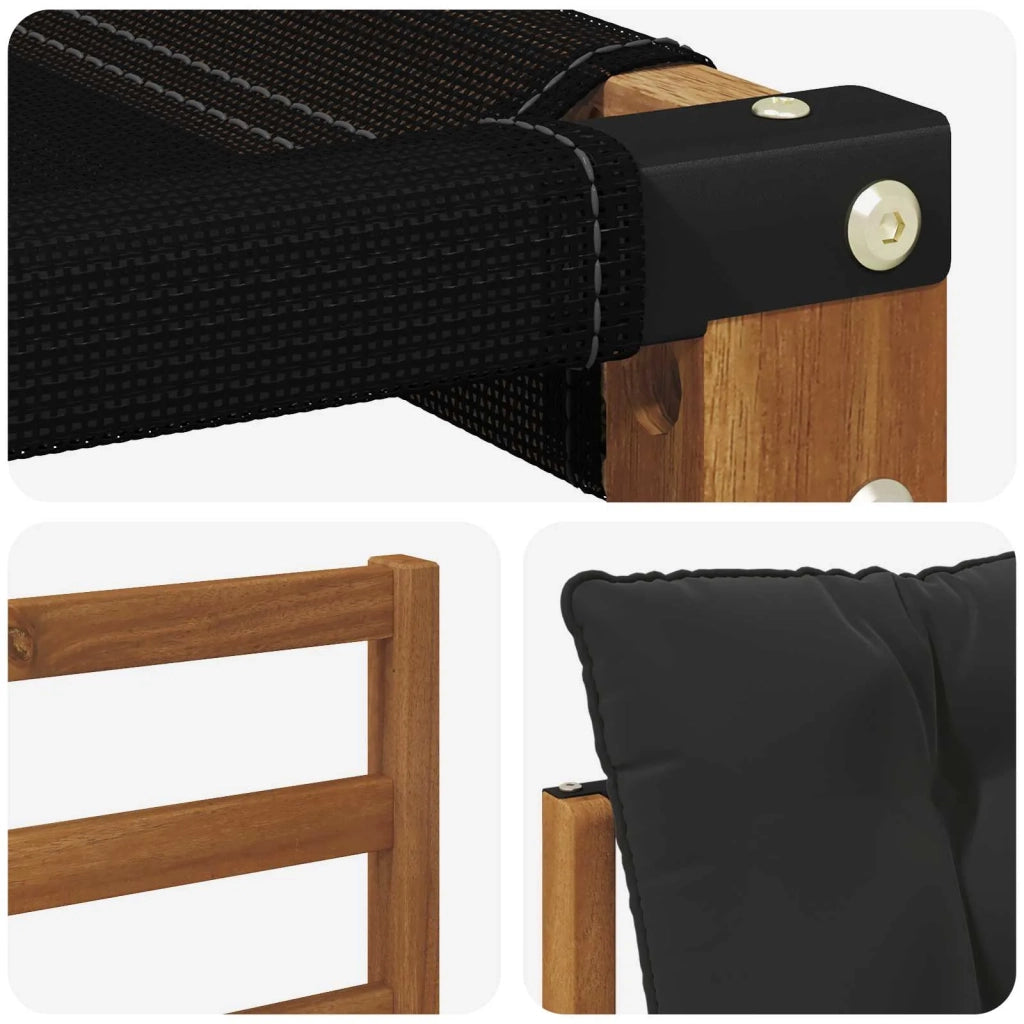 Set di divani da esterno con cuscino 7 pcs Naturale e Nero 3368871