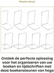 Supporto per libri in acrilico - Decorativo - Organizzatore per libri e riviste - Adatto per CD/DVD e riviste - Codice prodotto: 123456 - Modello: SC-001 - Dimensioni: ...