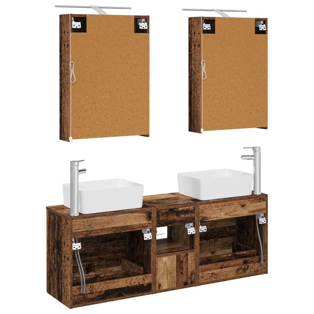 Set di mobili per il bagno 5 pz Legno antico 3406837