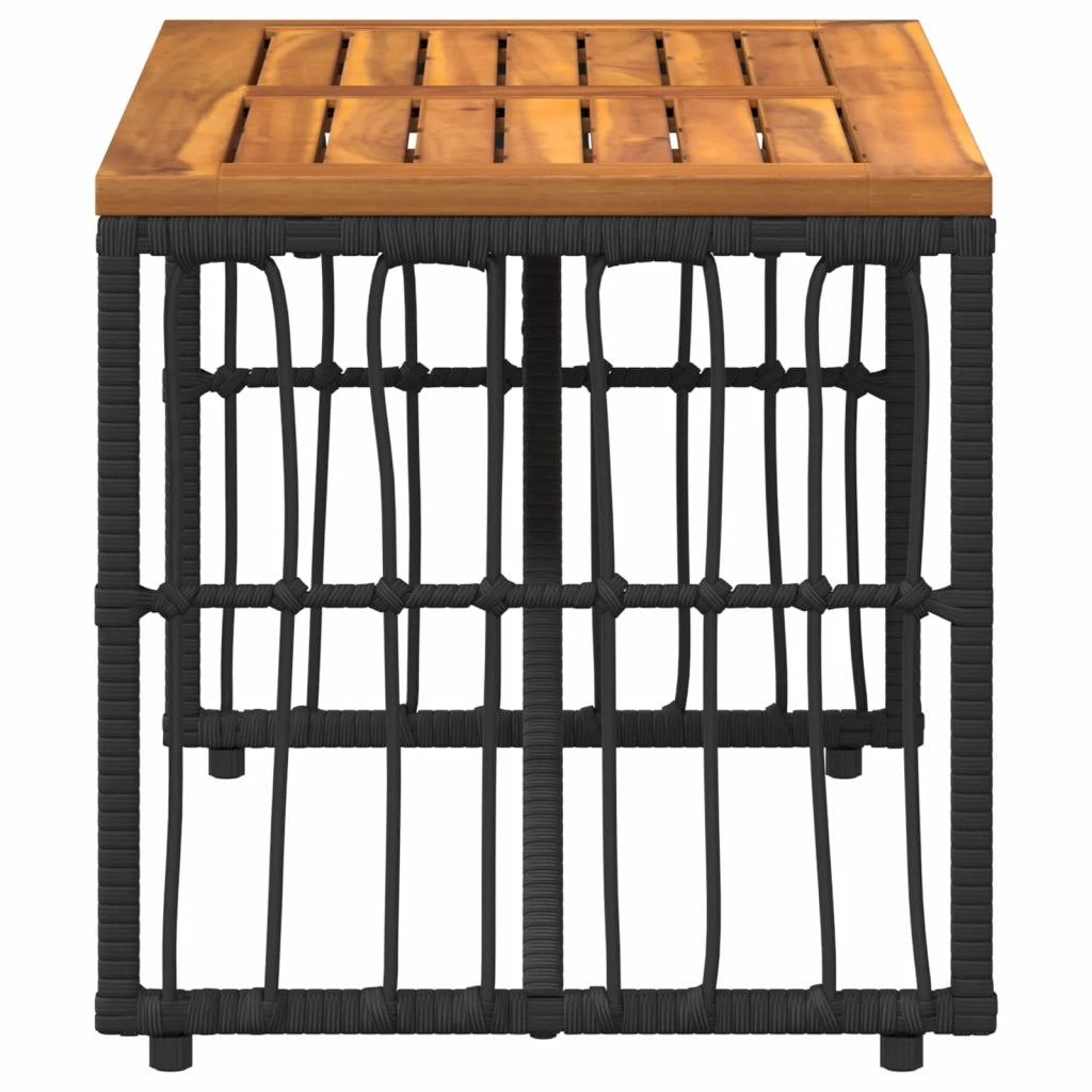 Tavolo da Esterno Nero 80 x 40 x 40 cm Acciaio e Polyrattan 42025145