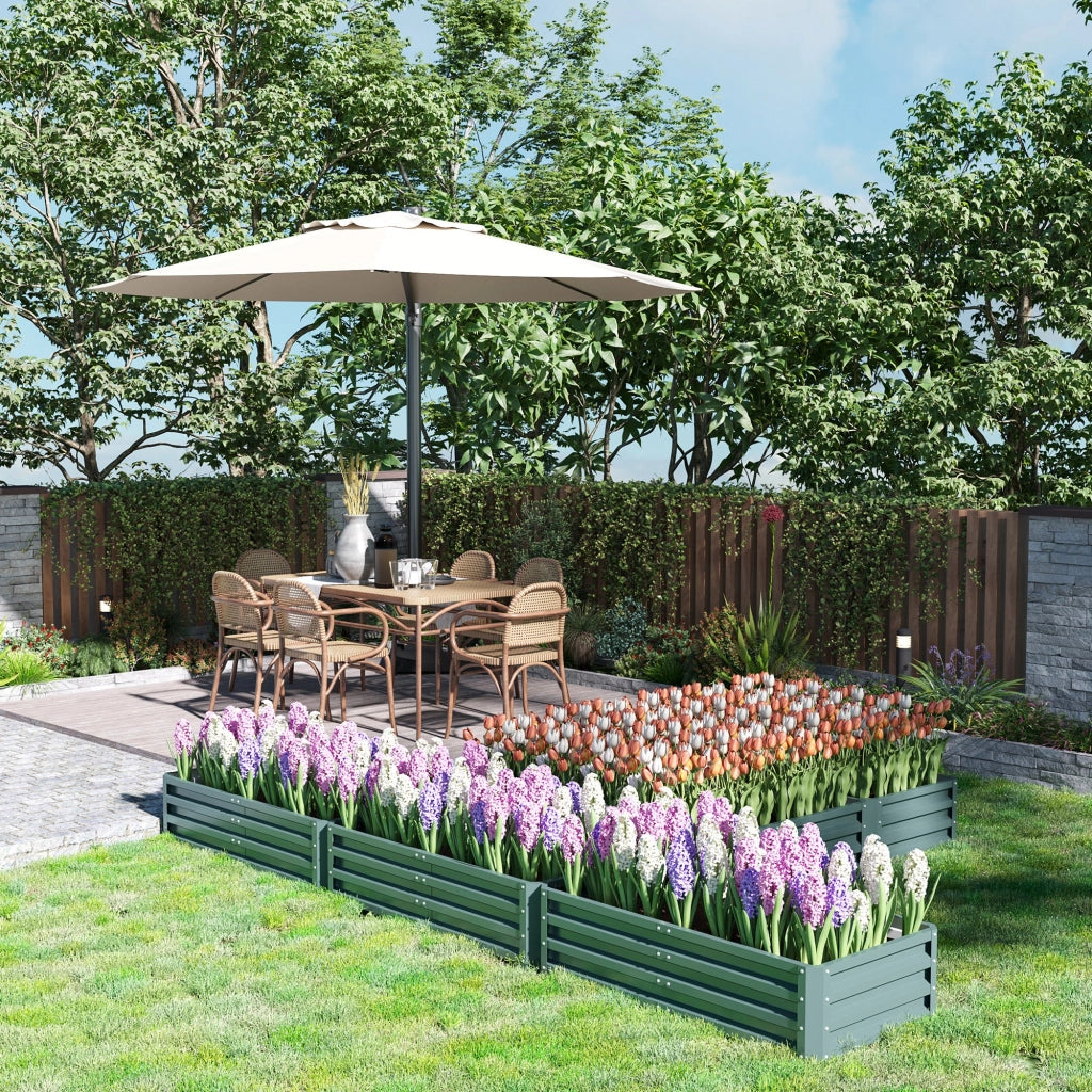 Jardiniere Modulare per Orto e Fiori ¨C Zephmum ¨C Acciaio Verde 5 Pezzi