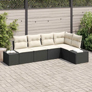 Set Divano da Giardino 5 pcs Nero polyrattan 3347057