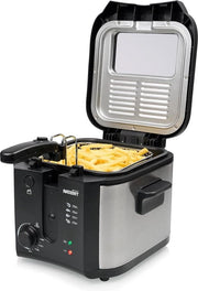 Friteuse 25 l con maniglia ripiegabile Cool-Touch 1600 W in argento