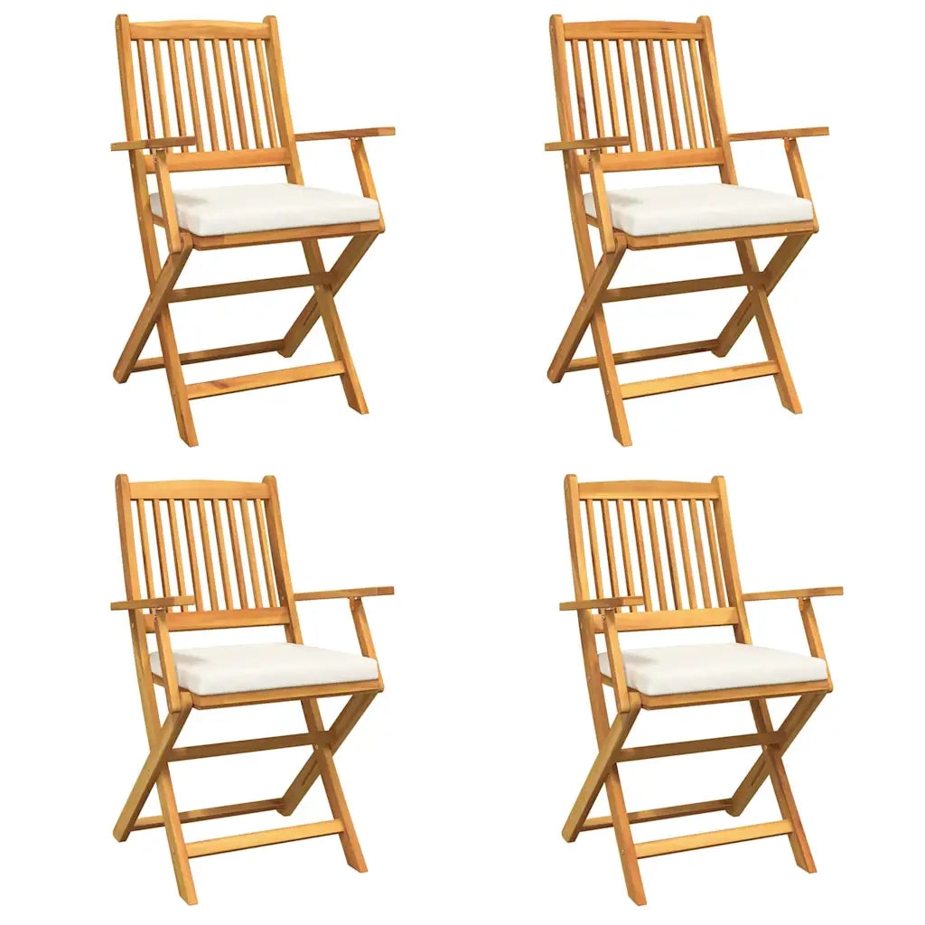 Sedia pieghevole con cuscino 4 pcs Bianco 49 x 57.5 x 92cm 3329123