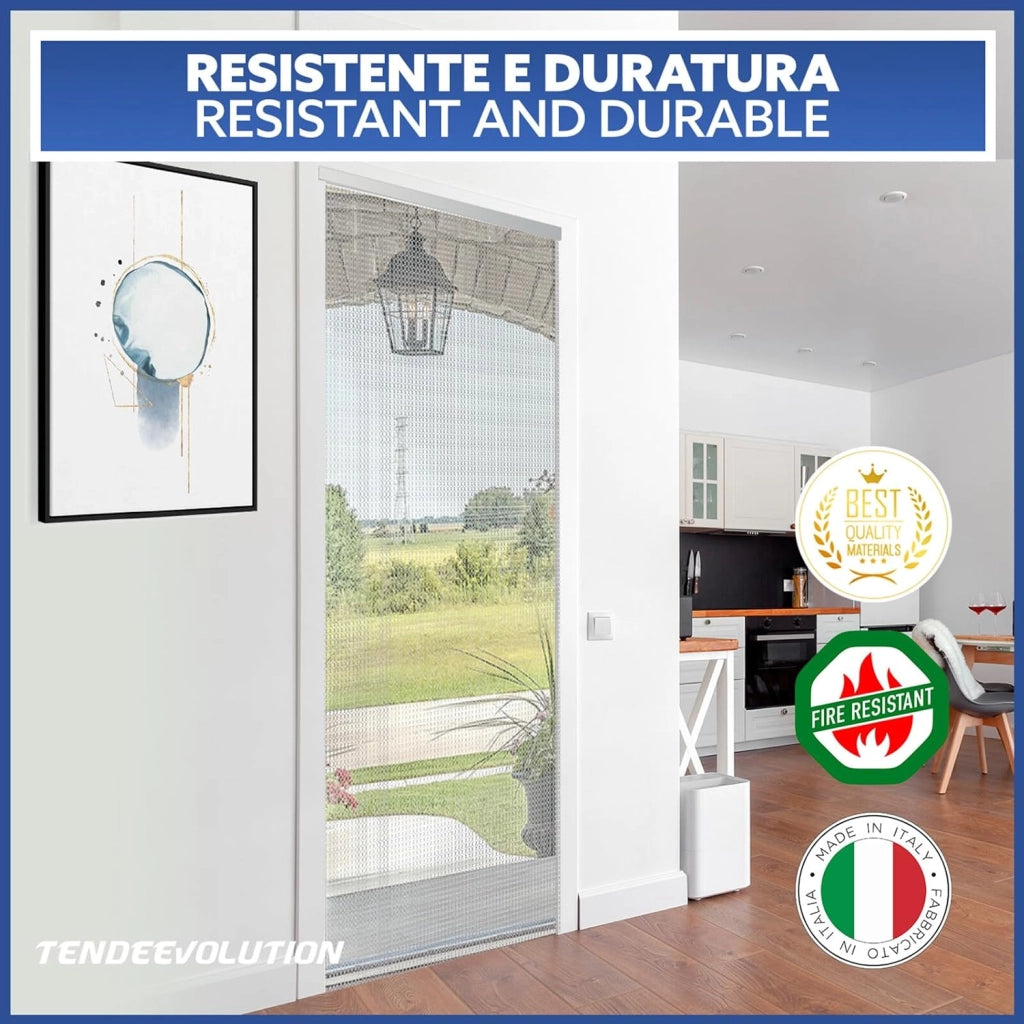 Tenda Catena Antimosche Alluminio Bronzo | Largh. 1,40m x Alt. 2,20m | Protezione Insetti, Porta, Esterno, Interno, Casa, Ufficio