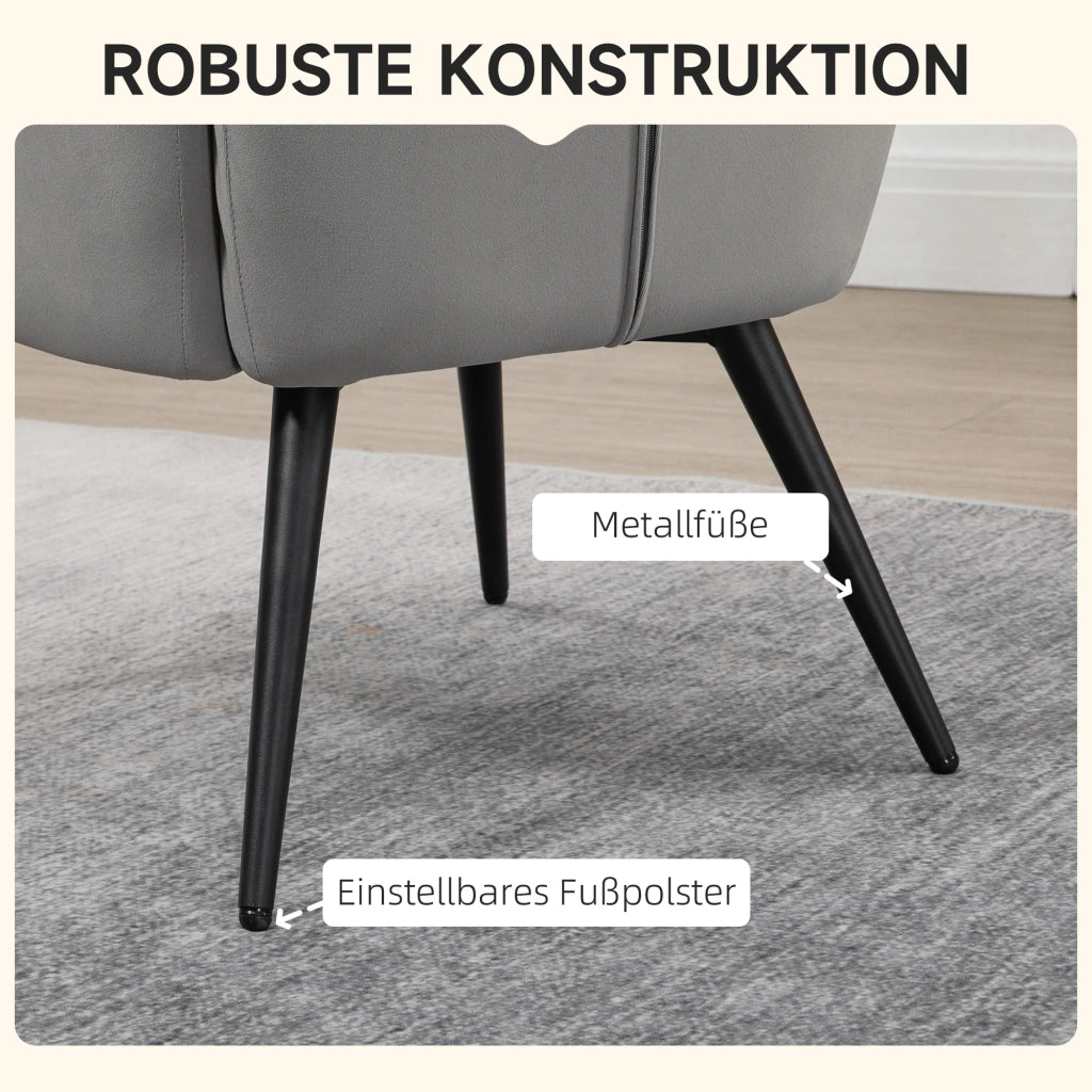 Poltrona Relax con Ottomana ¨C Minimal ¨C Grigio