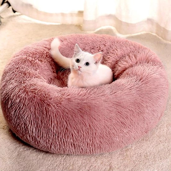 Letto per cani e gatti morbido e comodo - facile da pulire - antiscivolo e flessibile - letto per animali domestici (pelle rossa, 50 cm)