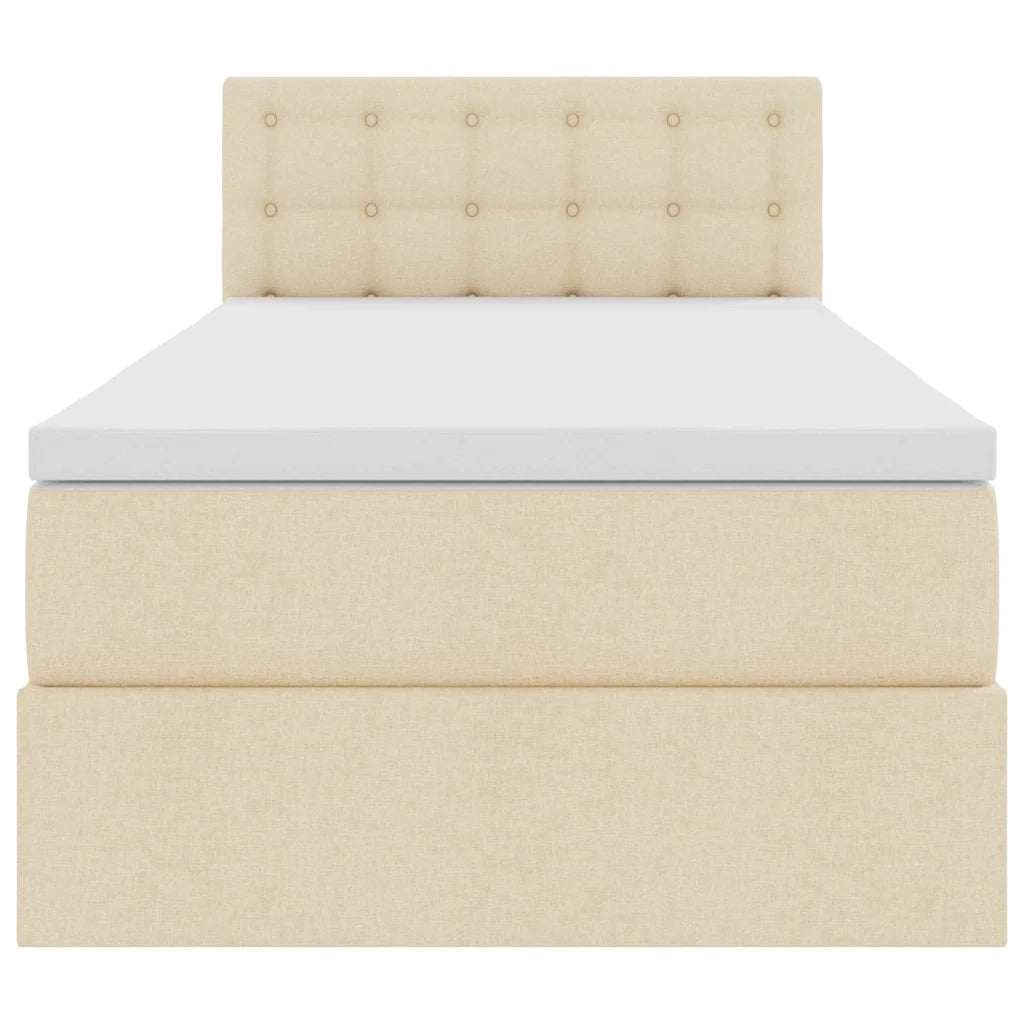 Letto con contenitore e materasso Crema 90 x 200 cm