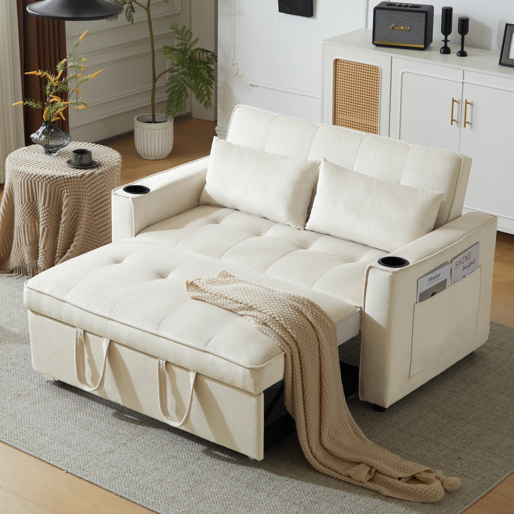Divano letto pieghevole - Zephmum - Con porta bevande e cuscini