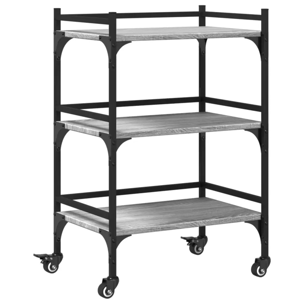 Carrello da Cucina Grigio Sonoma 50x35x75,5cm Legno Multistrato CFW6002987