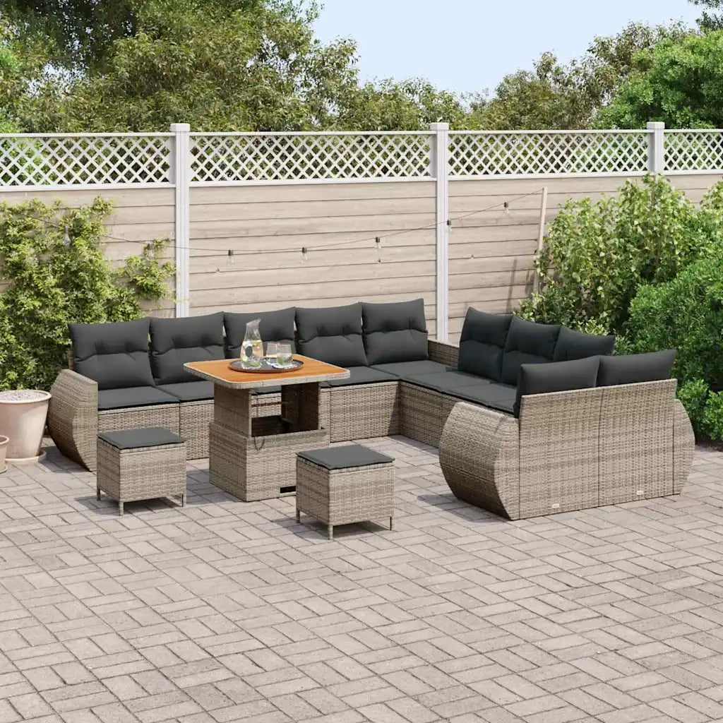 Set Divano da Giardino 13 pcs Grigio polyrattan 3361933