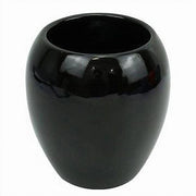 Trade Shop - Bicchiere Portaspazzolini Ceramica Nero Moderno Accessorio Arredo Da Bagno 79249 -