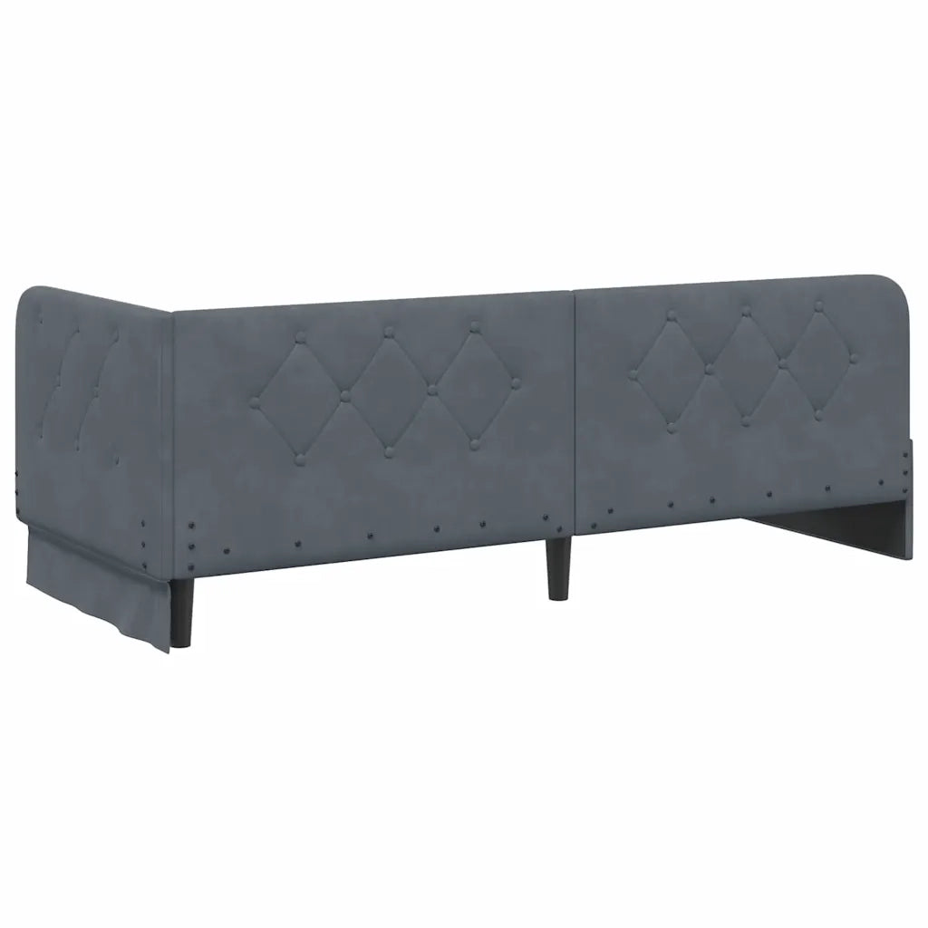 Cornice del letto ad angolo Grigio scuro 80 x 200 cm Velluto 42016514
