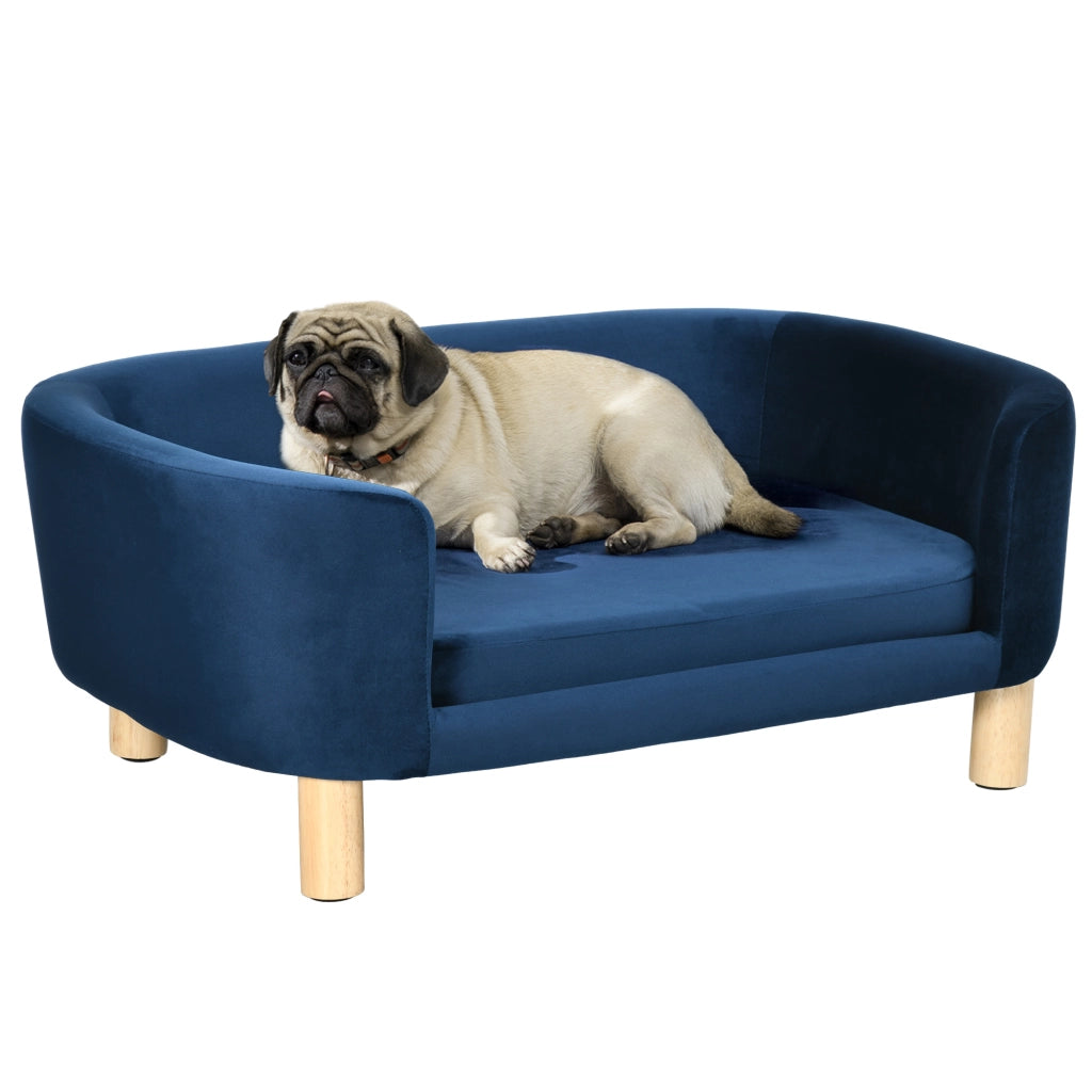 Divano per cani piccoli ¨C Minimal ¨C 86x55x33 cm blu legno lavabile
