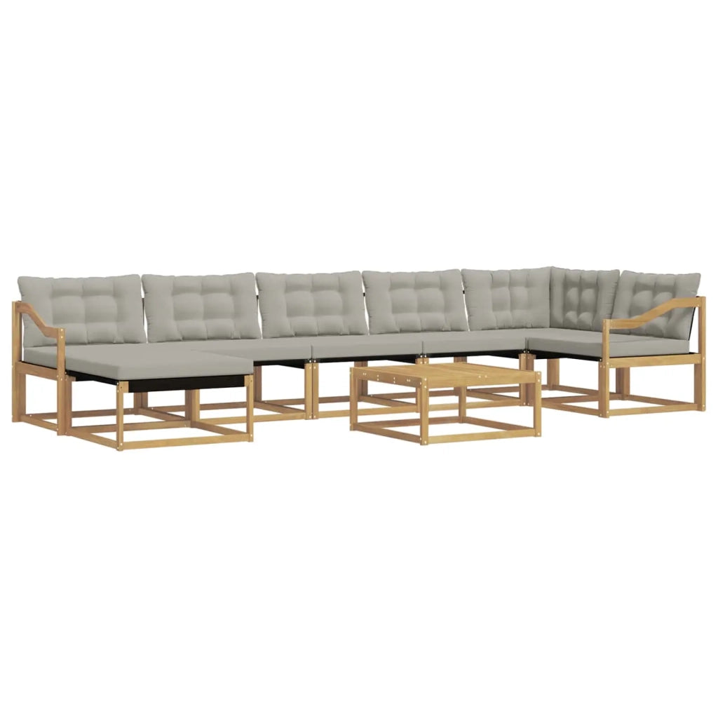 Set di divani da esterno 8 pcs Bianco e Grigio Chiaro 3388933