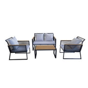 C SET SALOTTO GORDES 4 PEZZI NERO- 1,0 pz
