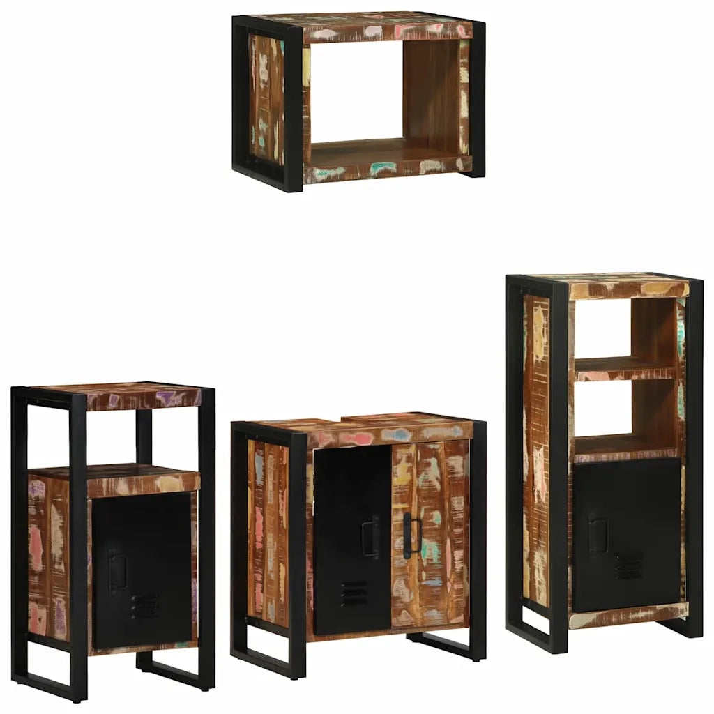 Set di mobili per il bagno 4 pcs Legno Recuperato Massello 3305671