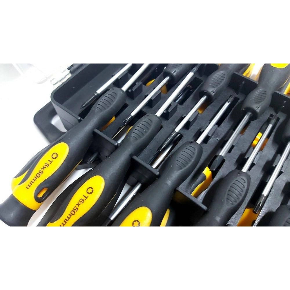 Trade Shop - Kit Set Da 44 Pezzi Cacciaviti Torx Esagonali Punte Inserti Bussola -