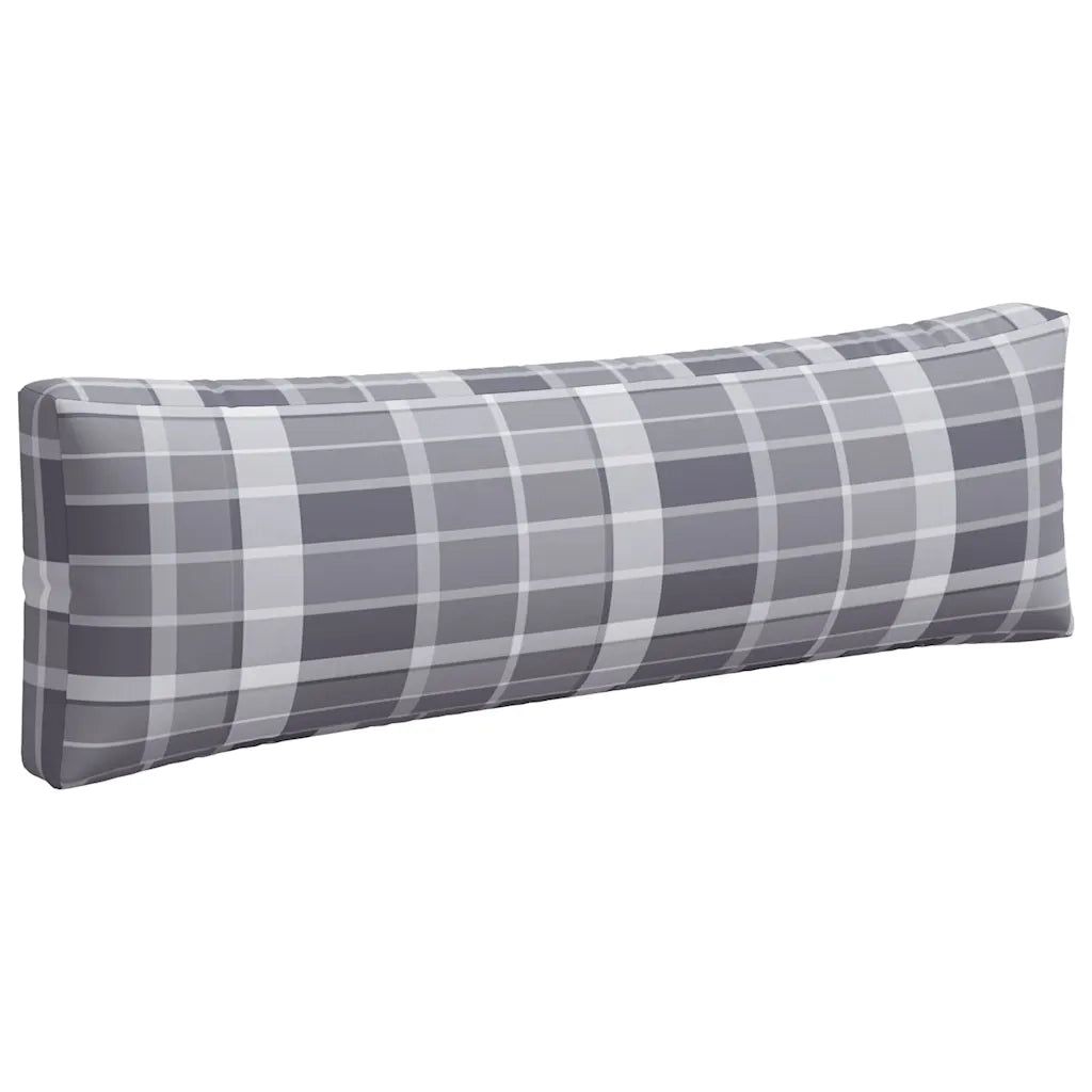 Cuscini per Pallet 3 pz a Quadri Grigi in Tessuto 360958