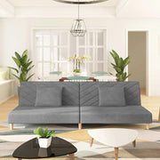 Divano Letto a 2 Posti con 2 Cuscini-Sofa Letto 2 Posti-Daybed Grigio Chiaro in Tessuto 475747