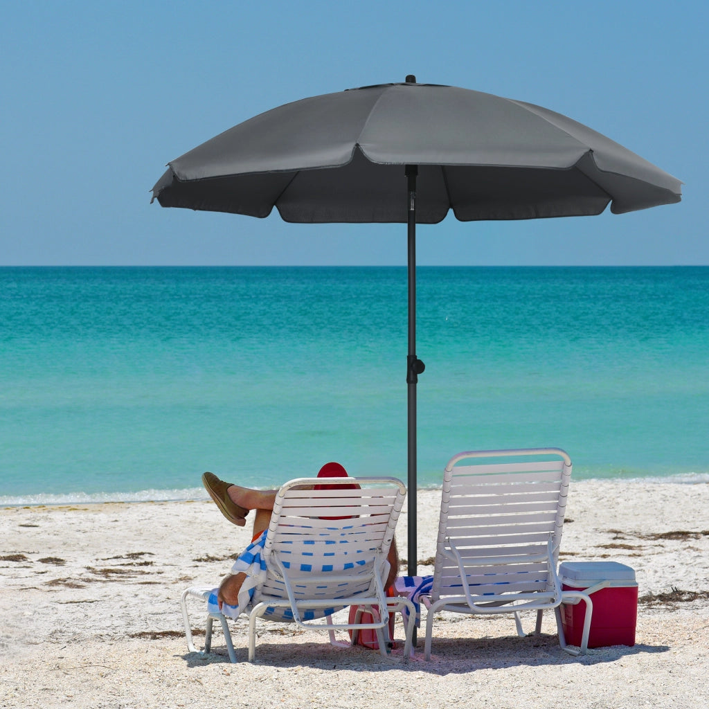 Ombrellone da Spiaggia ¨C Minimal ¨C Grigio Scuro ?180x209 cm