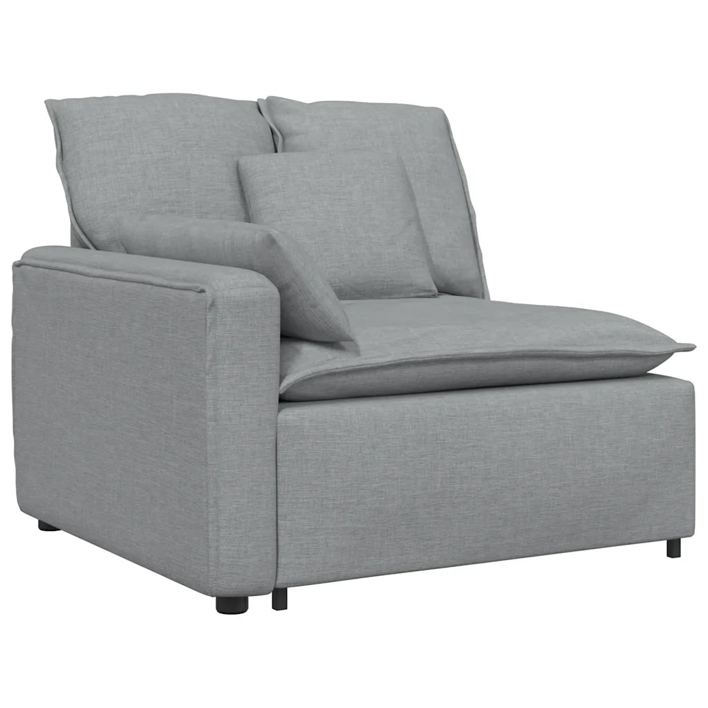 Divano Modulare con Cuscini in Tessuto Grigio Chiaro 3321147